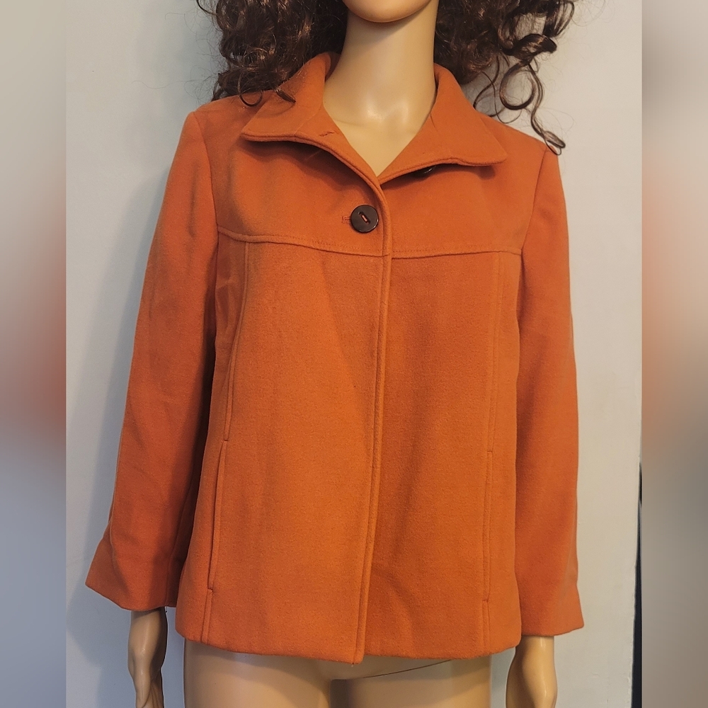 Chico's Women Size 1 Burnt Orange Leopard Jacket, Great Condition